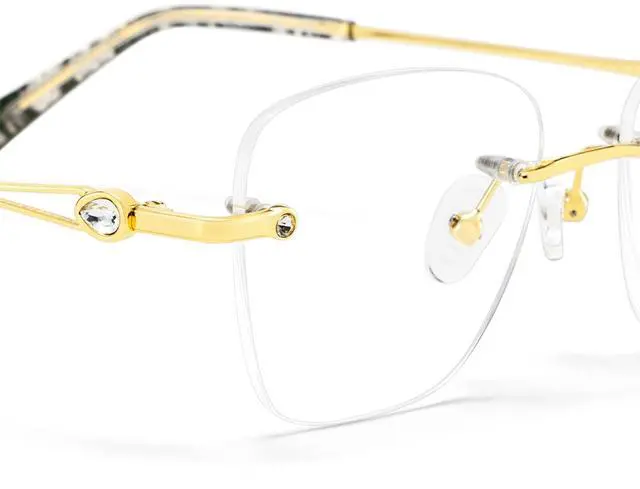 Alt view image 5 of 5 - Zeelool Rimless Blue Light Blocking Reading Glasses for Women Men, Rectangle Fashion Thin Metal Readers Lightweight Computer Eyeglasses with Anti Eyestrain/UV Lens ZJGM791975-01B-275