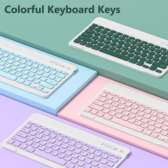 Alt view image 4 of 5 - FUWANG Keyboard Case for iPad Pro 13 inch (M4) 2024, Magnetic Detachable Colorful Keys for iPad Pro 13 inch Case with Keyboard, Folio Cover with Pencil Holder for iPad pro 13", Auto Sleep/Wake - Green