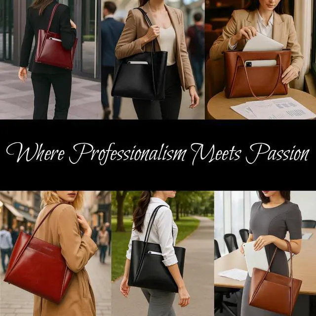 Alt view image 2 of 5 - Blofinche Luxury Genuine Leather Purses for Women Designer Large Tote Shoulder Bag Real Vintage Grace Handbag for Work Ladies Laptop Travel