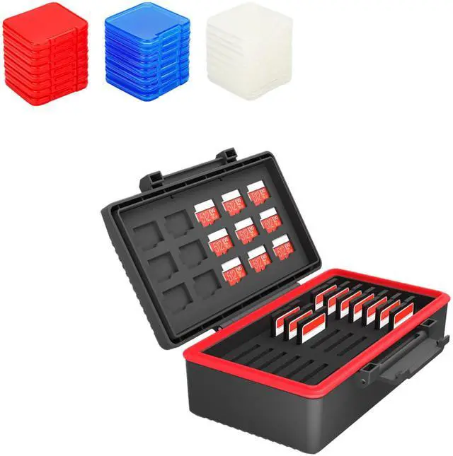Main image of 36 Slots Memory Card Holder + 24pcs Clear SD Card Case: Camera Memory Card Holder with Clear Plastic SD Card Case