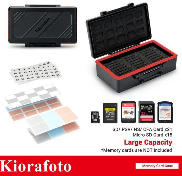 Alt view image 2 of 5 - 36 Slots Memory Card Holder + 24pcs Clear SD Card Case: Camera Memory Card Holder with Clear Plastic SD Card Case