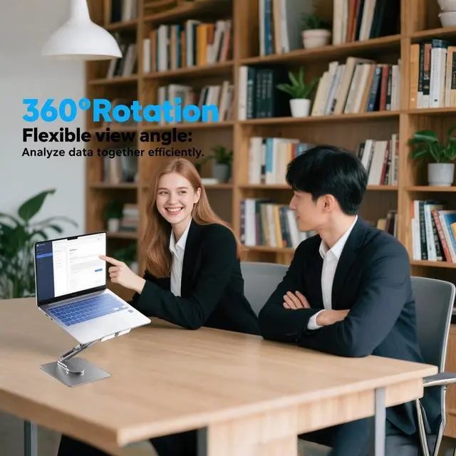 Alt view image 5 of 5 - iPad Stand, Height Adjustable with 360 Rotating Base ipad Stand Holder for Desk,Tablet Stand Aluminum Alloy Compatible with i Pad Pro 12.9 11 Air Mini 4 5, 4.7-14'' iPhone, iPad, Tablet and More