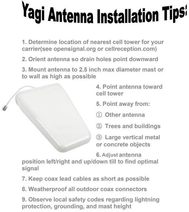 Alt view image 4 of 5 - Wideband Directional Antenna 700-2700 MHz,Yagi Antenna 11 dBi High Gain 3G/4G/ LTE/Wi-Fi Universal Fixed Mount for Wilson Cellphone Amplifier/Cellular Signalbooster