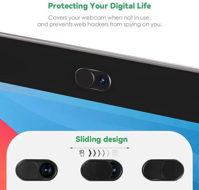 Alt view image 3 of 5 - CloudValley Webcam Slider + Adjustable Laptop Magnetic Phone Holder Bundled Items (Black)