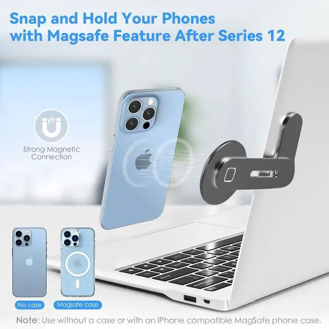 Alt view image 4 of 5 - CloudValley Webcam Slider + Adjustable Laptop Magnetic Phone Holder Bundled Items (Black)