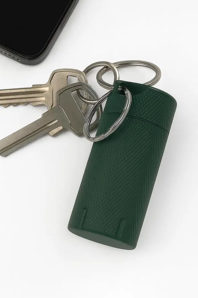 Alt view image 3 of 5 - YubiKey Keychain Protector Case for 5/5C NFC - Single-Key Secure Storage,Waterproof & Scratch-Resistant for Everyday Carry (Green)
