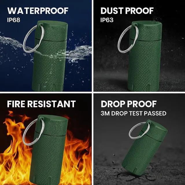 Alt view image 5 of 5 - YubiKey Keychain Protector Case for 5/5C NFC - Single-Key Secure Storage,Waterproof & Scratch-Resistant for Everyday Carry (Green)