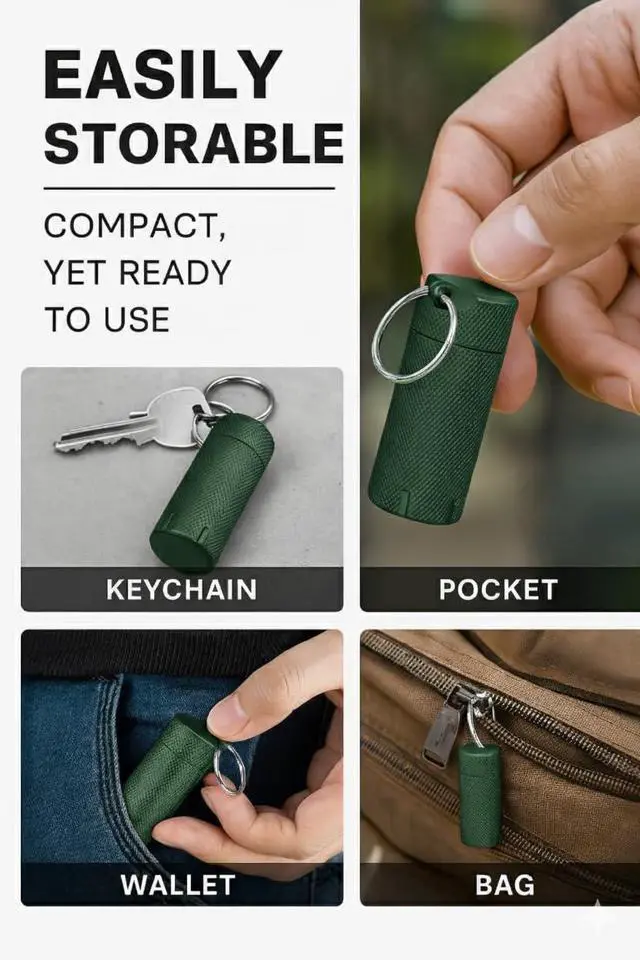 Alt view image 2 of 5 - YubiKey Keychain Protector Case for 5/5C NFC - Single-Key Secure Storage,Waterproof & Scratch-Resistant for Everyday Carry (Green)