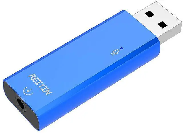 Main image of Reiyin DA-02 DAC USB-A Digital to Analog Converter, 192khz 24bit USB to 3.5mm Audio Adapter with Analog and Optical Digital Output Mode - Blue