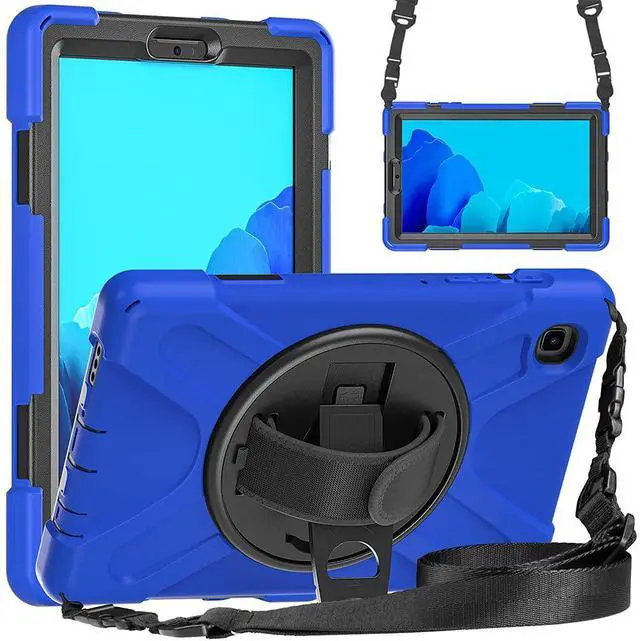 Main image of ZenRich for Samsung Galaxy Tab A7 Lite Case 8.7" (SM-T220/ T225/ T227), Heavy Duty Full-Body Shockproof Protective Case with Rotating Stand, Hand/Shoulder Strap for Tab A7 Lite, Blue