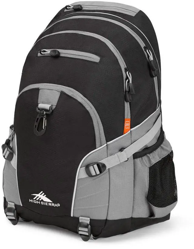 Main image of High Sierra Loop Backpack, Travel, or Work Bookbag with tablet sleeve, One Size, Black/Charcoal