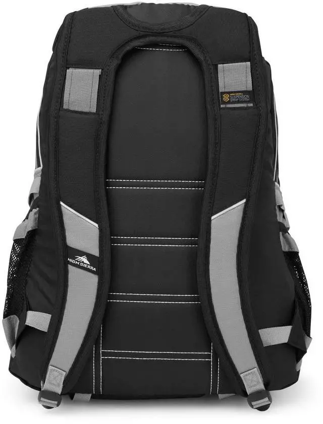 Alt view image 3 of 5 - High Sierra Loop Backpack, Travel, or Work Bookbag with tablet sleeve, One Size, Black/Charcoal