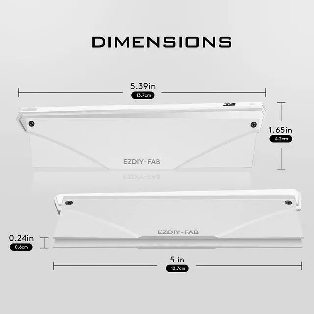 Alt view image 5 of 5 - EZDIY-FAB 5V ARGB Memory RAM Cooler DDR Heatsink for DIY PC Game MOD DDR3 DDR4- White (Compatible with Aura Sync, RGB Fusion and Mystic Light Sync)-2 Pack-PI061