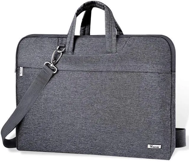 Main image of Voova Laptop Bag 17 17.3 Inch Water-resistant Laptop Sleeve Case with Shoulder Straps & Handle, Computer Case Cover Slim Briefcase Compatible with 17-18 Hp Dell Asus Acer, Grey