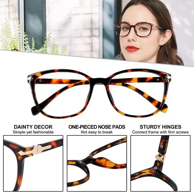 Alt view image 3 of 5 - WEMOOTANTS 4 Packs Blue Light Blocking Reading Glasses 1.5 for Women Large Brown Tortoise Computer Readers 1.0 1.25 1.50 1.75 2.0 2.25 2.5 2.75 3.0 3.5 4.0