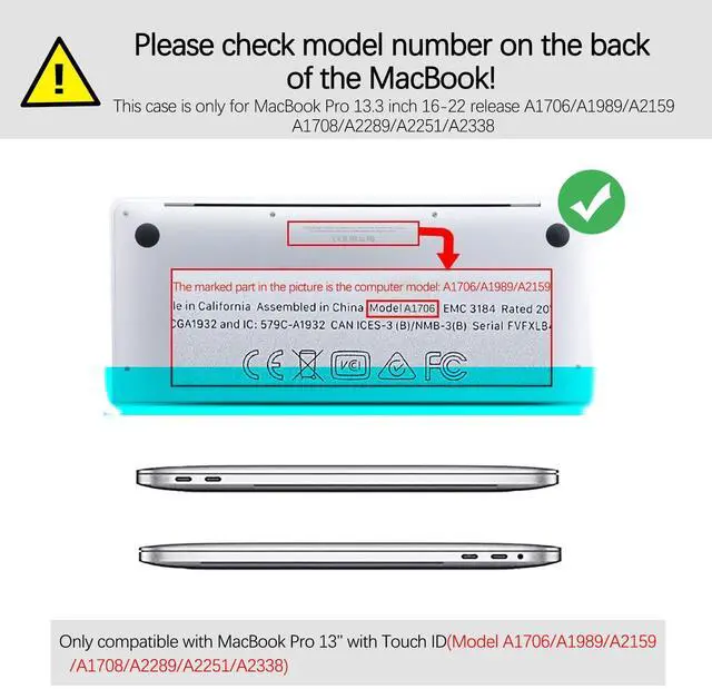 Alt view image 2 of 5 - Berkin Arts Compatible with MacBook Pro 13 inch Cover, 2022, 2021, 2020-2016 Release A1706/A1989/A2159 with Keyboard Cover & Screen Protector Naive Art Trendy Face Illustrated