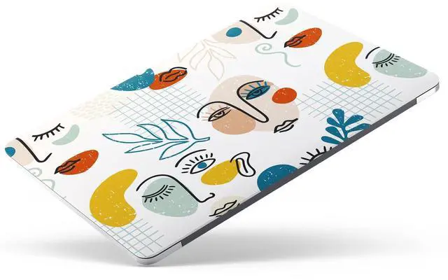 Alt view image 3 of 5 - Berkin Arts Compatible with MacBook Pro 13 inch Cover, 2022, 2021, 2020-2016 Release A1706/A1989/A2159 with Keyboard Cover & Screen Protector Naive Art Trendy Face Illustrated