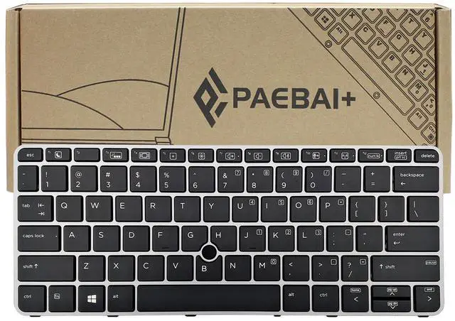 Main image of PAEBAI+ Replacement Laptop Keyboard Backlit Compatible with HP EliteBook 820 G3 725 G3 725 G4 820 G4 US Layout Backlight Keyboard Black