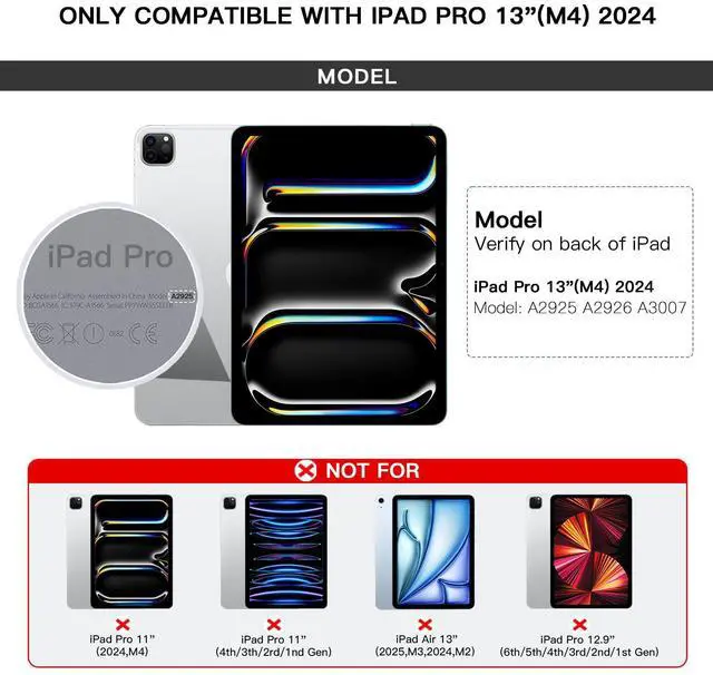 Alt view image 2 of 5 - RAYMCRAFT for iPad Pro 13 inch Case with Keyboard (M4, 2024), Magic Keyboard for iPad Pro 13, Springy Backlit Keys, Stain-Resistant Surface, Multi-Touch Trackpad, White [NOT for iPad Air 13 M2/M3]