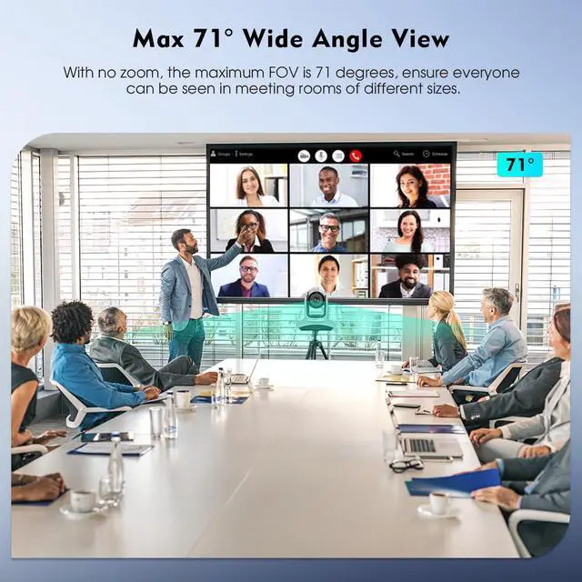 Alt view image 5 of 5 - TOALLIN Wireless PTZ Conference Room Camera, 10X Optical Zoom, 1080P Full HD Video Calling and Streaming, Wireless Conference Webcam for Video Conferencing/Church Services Worship/Online Teaching