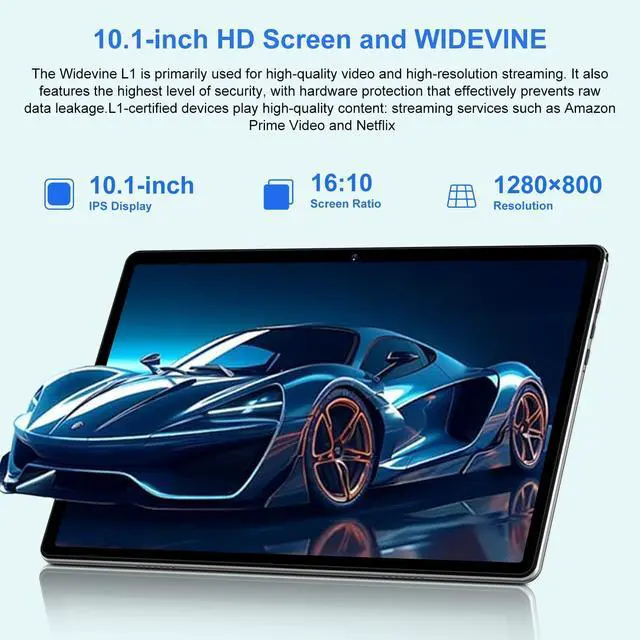 Alt view image 5 of 5 - UJJ 2025 Android 15 Tablet 10 Inch Tablets with Keyboard, 30GB+64GB+1TB Expand, Octa-Core Tablets with 6000mAh Battery, HD IPS Display, 5G WiFi, Split Screen, Widevine L1 - Sliver