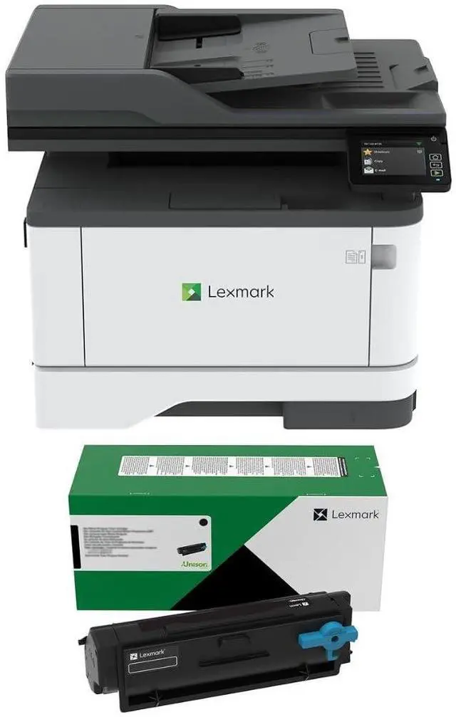 Main image of Lexmark MX331adn Black and White Laser All-in-One Printer with Touchscreen, Duplex Printing and Analogue Fax (3-Series)(29S0150) Bundle with 55B1000 Black 3K Yield Toner Cartridge