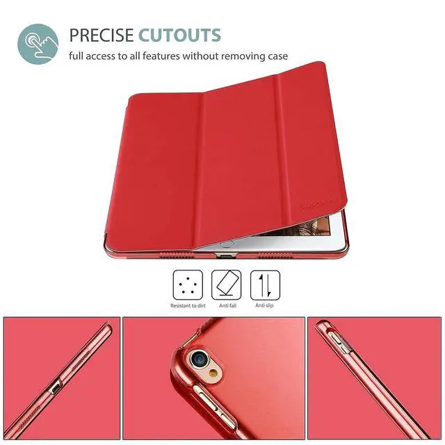 Alt view image 3 of 5 - ProCase iPad Air 3 10.5" 2019 / iPad Pro 10.5" 2017 Red Slim Hard Shell Case Bundle with Tempered Glass Screen Protector