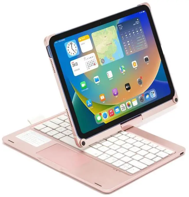 Main image of kaidisen 360 Rotatable Keyboard for iPad A16 (11th Gen, 11", 2025) iPad 10th Generation 2022 10.9 inch Keyboard Case with Touchpad 7 Color Backlight Foldable Backlit Keyboard 360 Rotating,Rose Gold