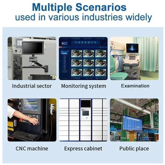 Alt view image 4 of 5 - 15.6 Inch Industrial 10-Point Touch Monitor Open Frame, HDMI/VGA/DVI Interface, Built-in Speakers, Capacitive Touch Screen Technology Metal Frame (Touchscreen, 15.6)