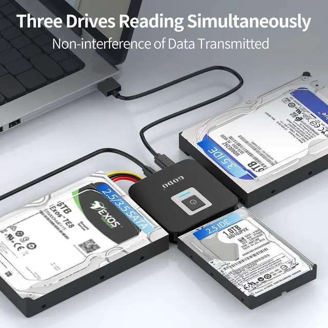 Alt view image 3 of 5 - GODO SATA/IDE to USB 3.0 Adapter,IDE Hard Drive Adapter Kit, Cable Converter for 2.5/3.5 inch and SATA HDD/SSD,5.25 CD-ROM/DVD-ROM,Include 12V/2A Power