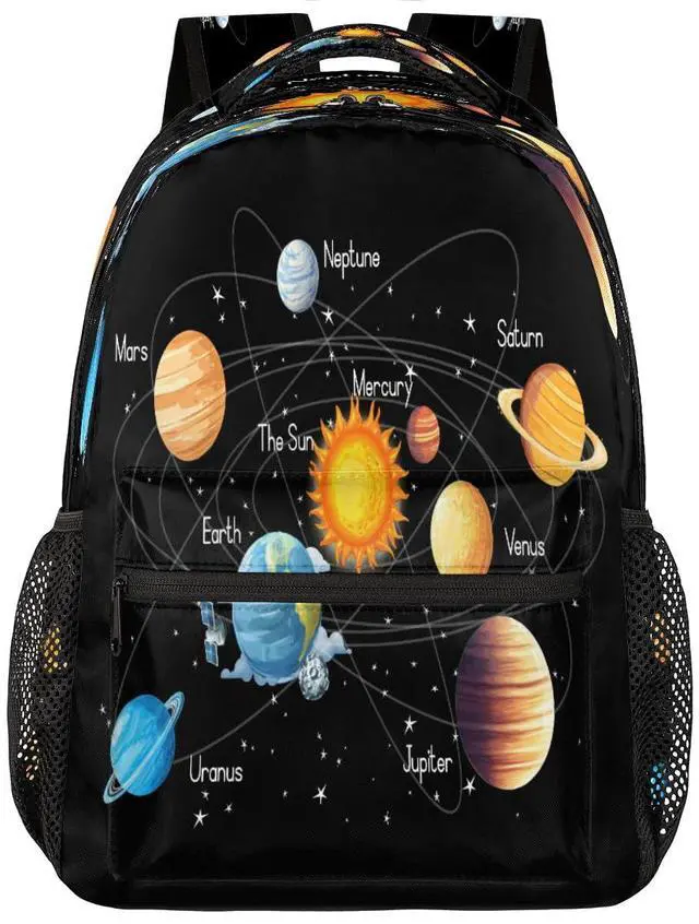 Main image of UOYO Backpacks Space Solar System School Bag Student Bookbag Adjustable Shoulder Bags Laptop Rucksack Travel Hiking Camping Daypack for Teens Girls Boys Women Men