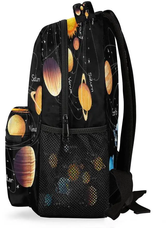 Alt view image 3 of 5 - UOYO Backpacks Space Solar System School Bag Student Bookbag Adjustable Shoulder Bags Laptop Rucksack Travel Hiking Camping Daypack for Teens Girls Boys Women Men