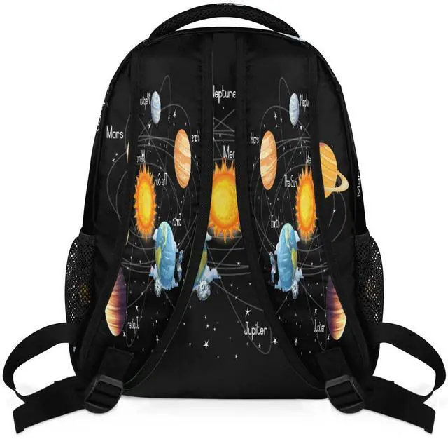 Alt view image 4 of 5 - UOYO Backpacks Space Solar System School Bag Student Bookbag Adjustable Shoulder Bags Laptop Rucksack Travel Hiking Camping Daypack for Teens Girls Boys Women Men