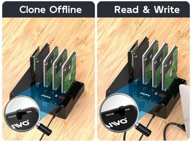 Alt view image 3 of 5 - MAIWO 5 Bay 2.5 inch SATA Hard Drive Docking Station with 1:4 Offline Clone, 5Gbps USB 3.0 to 2.5 SATA HDD SSD Adapter Duplicator