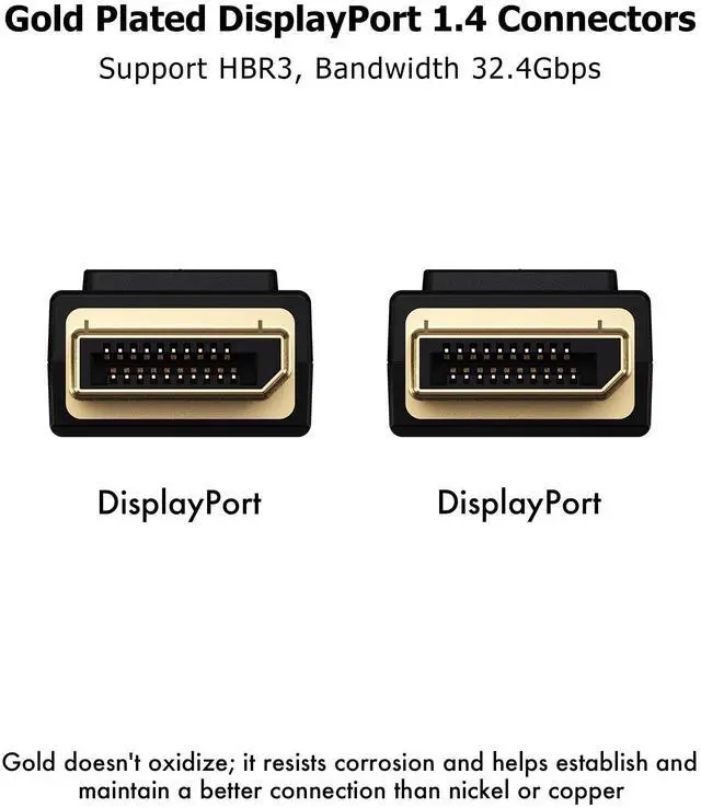 Alt view image 3 of 5 - infinnet DisplayPort Cable 1.4, 8K DisplayPort 1.4 1.4a Cable 2K 280Hz 240Hz 165Hz 4K 160Hz 144Hz 1080p 390Hz 360Hz HBR3 Cord HDR VESA Certified, 2m (6 feet)