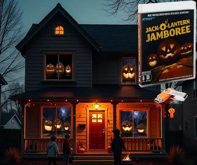 Main image of HoliScapes AtmosFX Halloween Digital Decoration USB - Jack-O-Lantern Jamboree