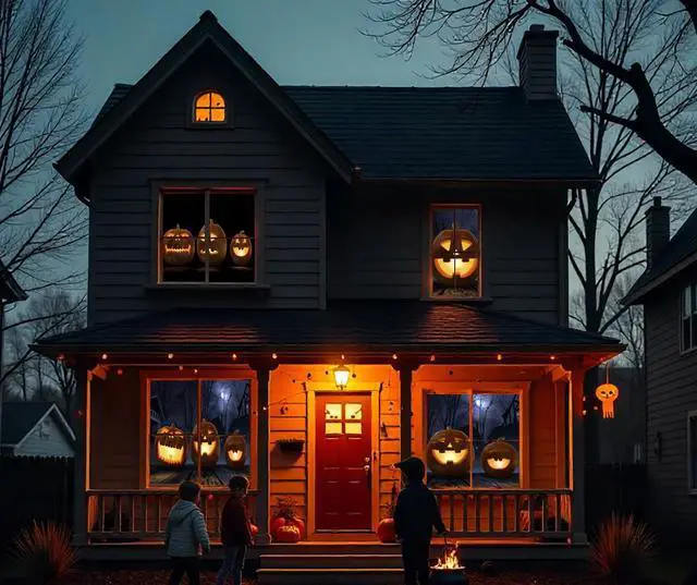 Alt view image 3 of 5 - HoliScapes AtmosFX Halloween Digital Decoration USB - Jack-O-Lantern Jamboree