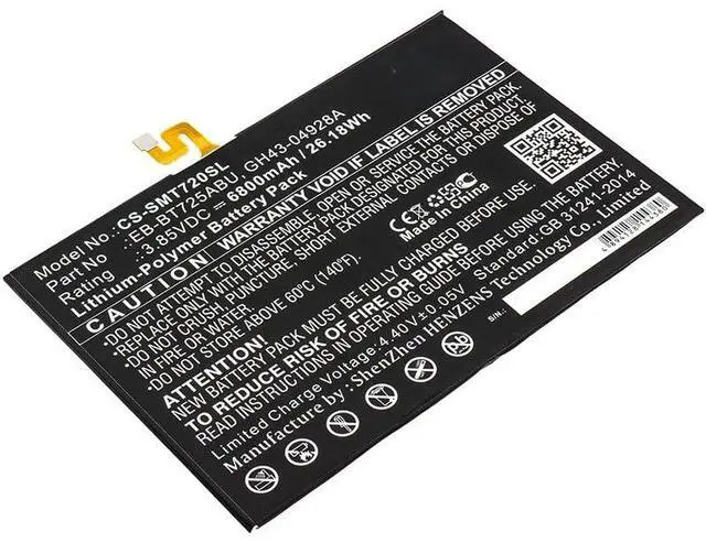 Main image of Battery Replacement for Samsung Galaxy Tab S5e,Galaxy Tab S6,SM-P610,SM-T720,SM-T725,SM-T860,SM-T865,SM-T866N,SM-T867U,Tab S6 Lite, fit for EB-BT725ABU,GH43-04928A