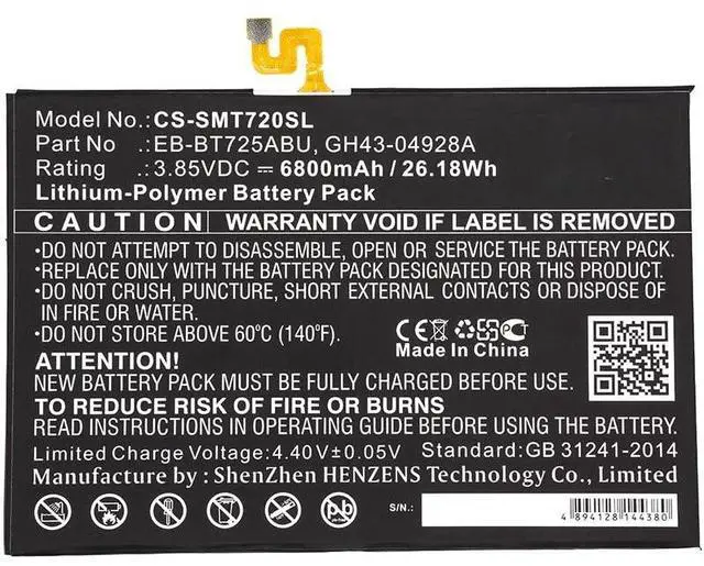 Alt view image 3 of 4 - Battery Replacement for Samsung Galaxy Tab S5e,Galaxy Tab S6,SM-P610,SM-T720,SM-T725,SM-T860,SM-T865,SM-T866N,SM-T867U,Tab S6 Lite, fit for EB-BT725ABU,GH43-04928A