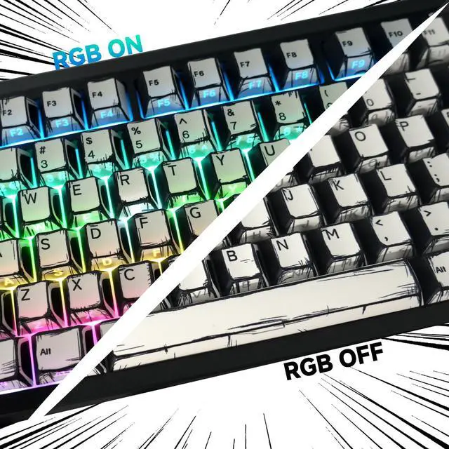 Alt view image 4 of 5 - Retro PBT Keycaps - White 137 Keycaps Set for Full Size Mechanical Keyboard (Typing,Gaming or Anime Themed),Shine Through Side Printed Backlit Key Caps (Cherry,Doubleshot,MX,100% 75% 65% 60%)
