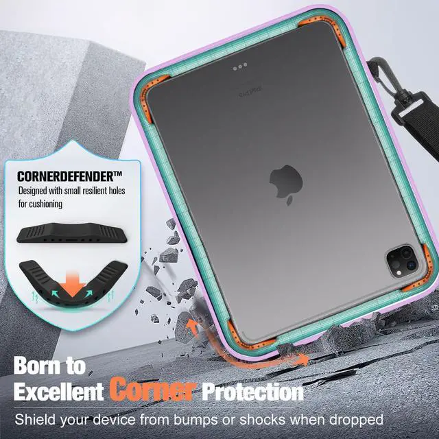 Alt view image 3 of 5 - MoKo 9-11 Inch Tablet Sleeve Bag, Fits 11 inch iPad Air M3, iPad A16 2025, Pro 11 M4, 10/9/8/7th, Tab S8/S9 11, Multifunctional Bag with Shoulder and Headphone Port, Purple