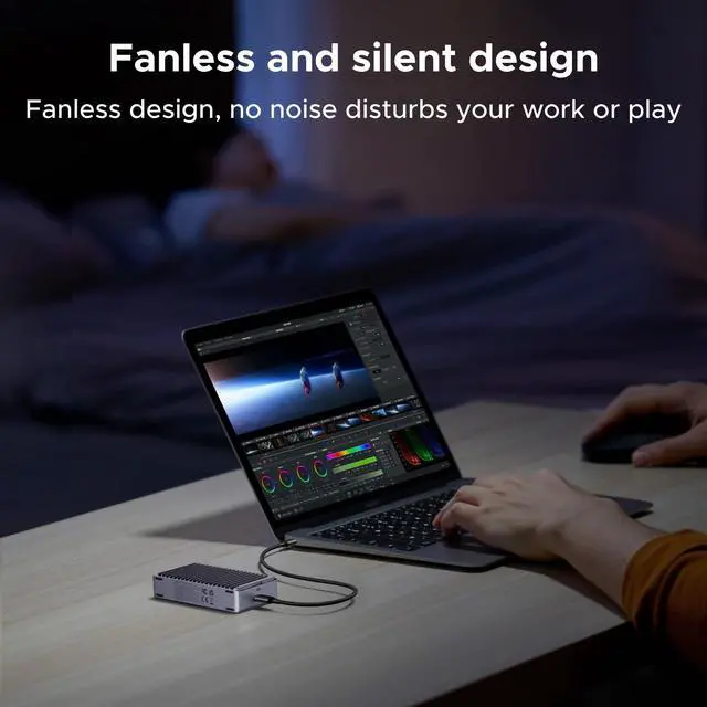 Alt view image 4 of 5 - UGREEN 40Gbps M.2 NVMe Enclosure with Aluminum Double-Sided Fin Heat Dissipation, No Noise External SSD Case Compatible with Thunderbolt 4/3/USB4/3.2/2.0 M1 M2 Pro/Max (SSD Not Included)