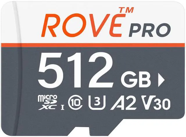 Main image of ROVE PRO Micro SD Card microSDXC 512GB Memory Card with Full-Size SD Adapter 100MB/s Read Speed, C10, U3, V30, 4K, A2 for Dash Cam, Android Smart Phones, Tablets, Games