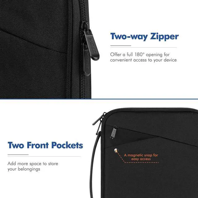 Alt view image 5 of 5 - MoKo 12.9 Inch Tablet Sleeve Carrying Case with Handle, Padded Protective Travel Bag for 13 Inch New iPad Pro M4 & Air M2 2024, iPad Pro 12.9 M2&M1, Galaxy Tab S9/S8 Plus 12.4" 2023/2022, Black