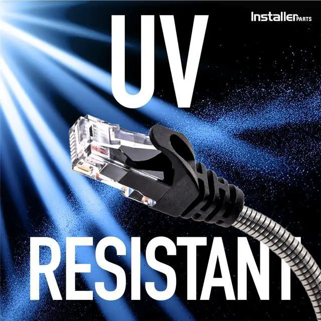 Alt view image 3 of 5 - InstallerParts Stainless Steel Armored Cat.6A Patch Cable 24AWG 7.8mm Cable Diameter, Outdoor, Waterproof, UV Resistant, Enhanced Durability, 5 Ft, 1-Pack