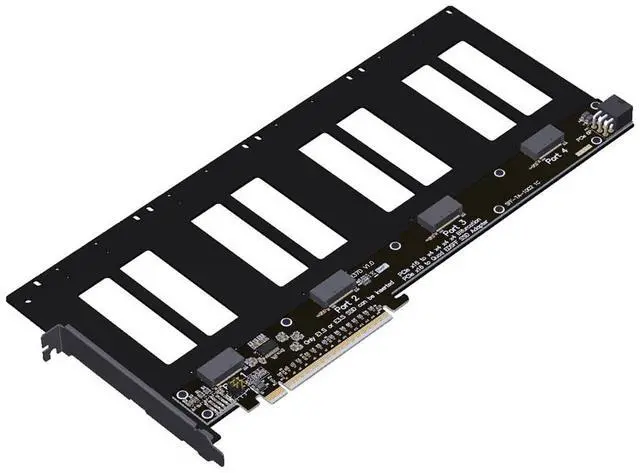 Main image of JMT ADT-R37 PCIe5.0x16 to 4-Port U.2/EDSFF Hard Disk Split Card 4x128Gbps 1 to 4 Expansion Adapter Compatible with Gen3/Gen4/Gen5 (R37D 5.0,to 4* E1.S/E3.S)