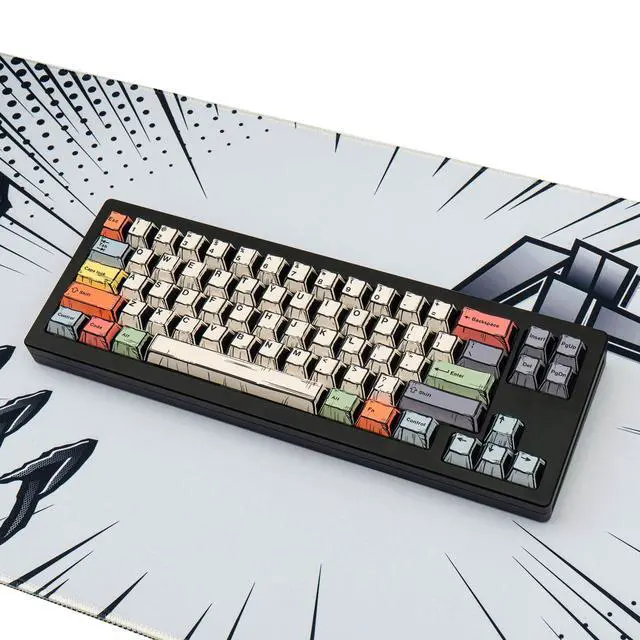 Alt view image 3 of 5 - GEKUCAP 150 Keys PBT Keycaps, Japanese Manga Style Keycaps Cherry Profile, Dye Sublimation Custom Key caps for 60% 65% 75% 100% Cherry MX Mechanical Keyboard