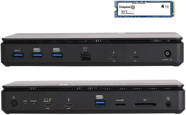 Main image of Sonnet Echo 13 Thunderbolt 5 SSD Dock  Integrated 6000MB/s NVMe Storage, 4 Thunderbolt 5 Ports, 2.5Gb Ethernet, 8K Display  Mac, Windows, Chromebook, iPad Pro (4TB Kingston PCIe 4.0 NVMe SSD)