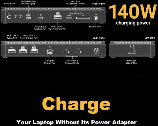 Alt view image 4 of 5 - Sonnet Echo 13 Thunderbolt 5 SSD Dock  Integrated 6000MB/s NVMe Storage, 4 Thunderbolt 5 Ports, 2.5Gb Ethernet, 8K Display  Mac, Windows, Chromebook, iPad Pro (4TB Kingston PCIe 4.0 NVMe SSD)