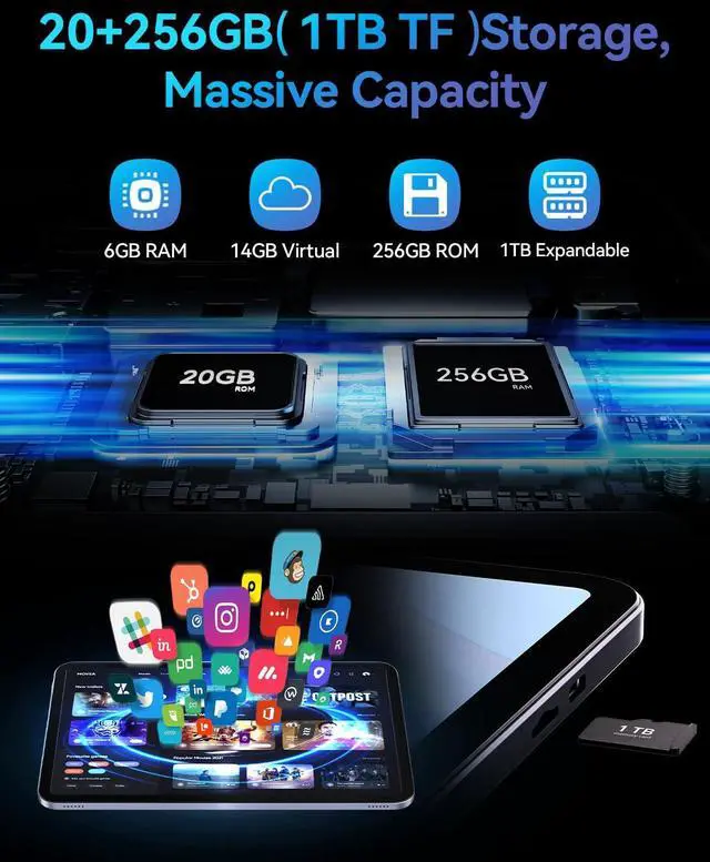 Alt view image 4 of 5 - BNCF Bpad 13 Tablet 13.4 inch Large Screen Android 15 Tablet 20GB+256GB 10000mAh, Unisoc T615 Octa-Core 1920x1200 FHD with Widevine L1, 8MP+16MP Camera 2.4G/5G WiFi+BT5.0+GPS with Protective Case